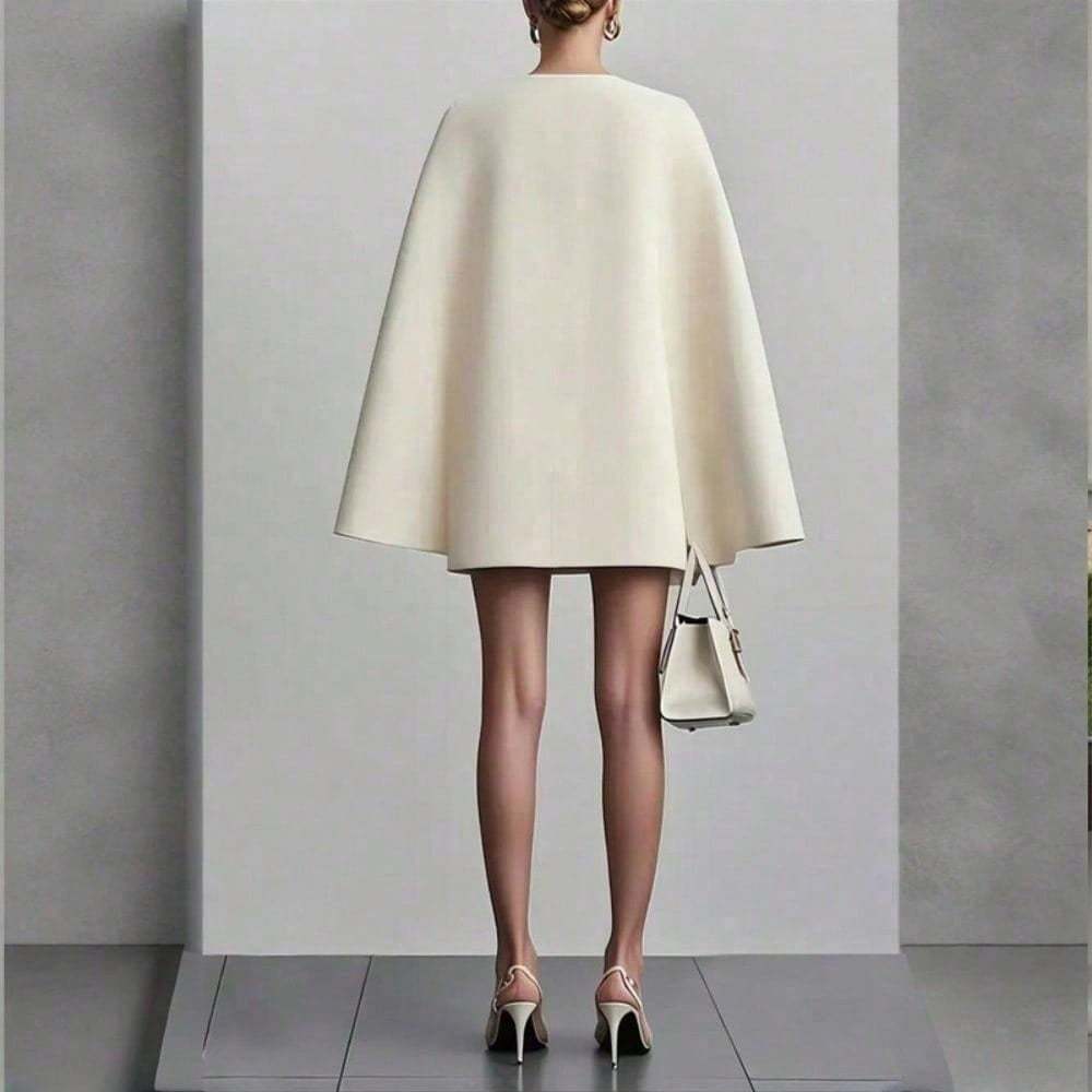 Elegant Cape Blazer Mini Dress For Women, - Image 7