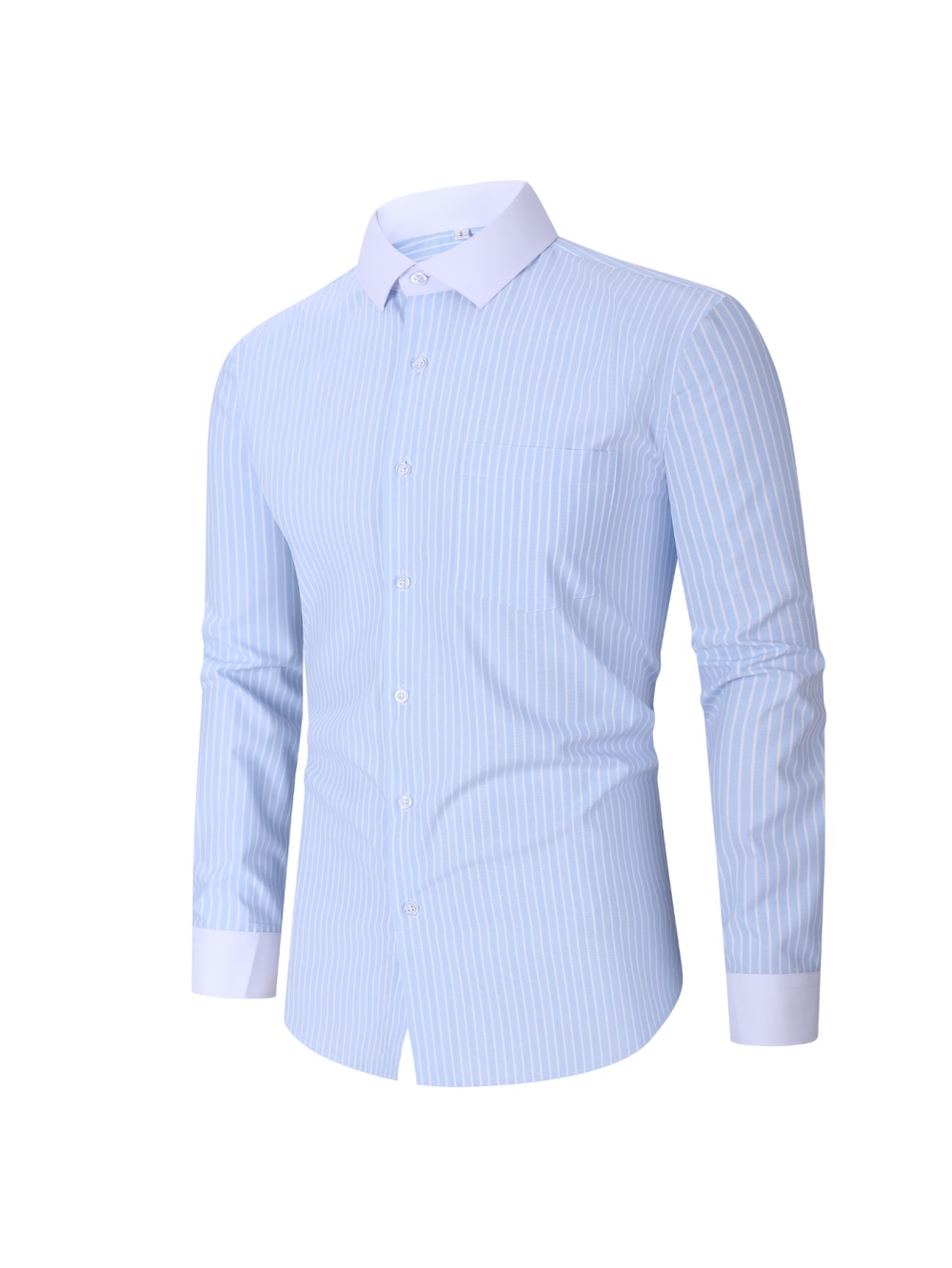 Plaid Striped Long Sleeved Business Shirt - Image 3