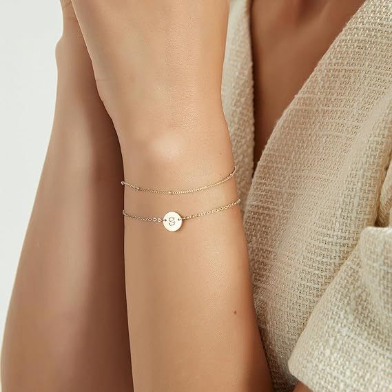 14K Gold Dainty Gold Bracelets - Image 4