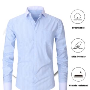 Plaid Striped Long Sleeved Business Shirt