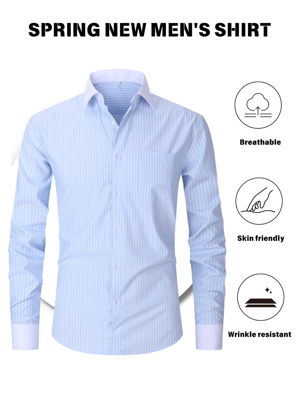 Plaid Striped Long Sleeved Business Shirt