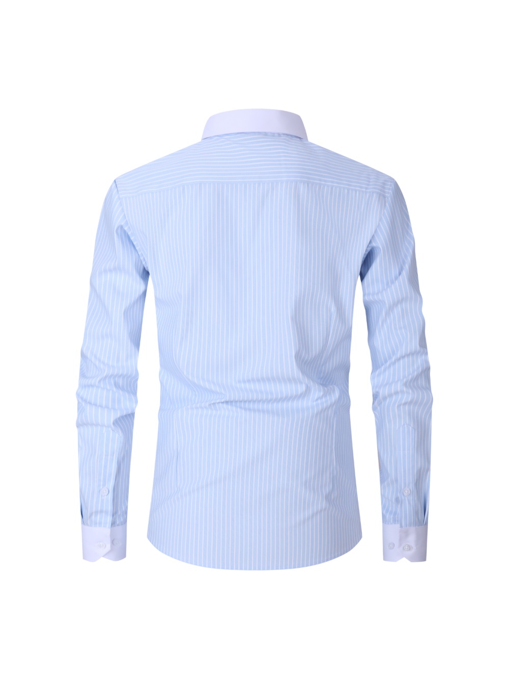 Plaid Striped Long Sleeved Business Shirt - Image 5