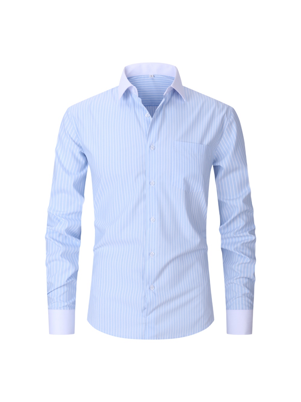 Plaid Striped Long Sleeved Business Shirt - Image 7