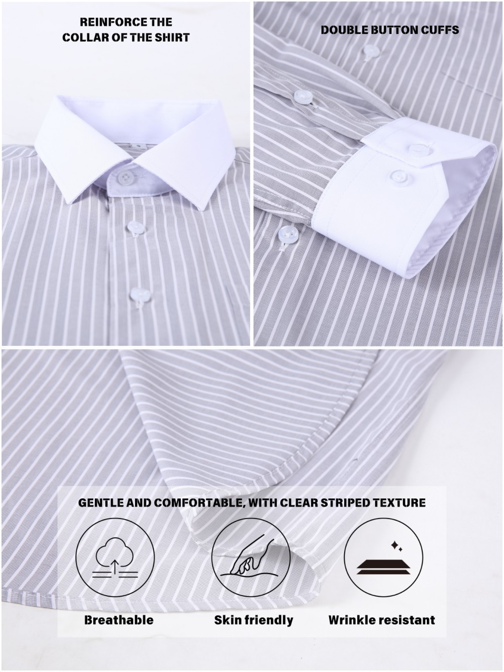 Plaid Striped Long Sleeved Business Shirt - Image 8